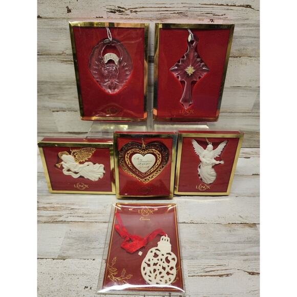 LENOX Porcelain Christmas Ornament LOT Of 6 - Picture 1 of 7